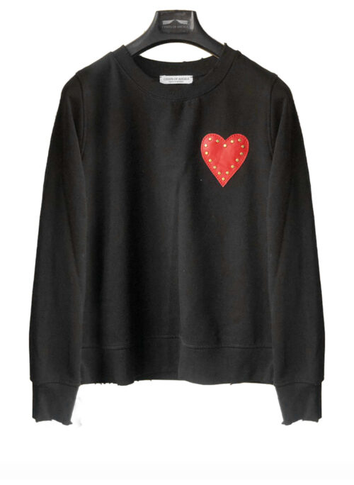STUDDED HEART SWEATER
