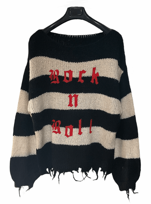 STRIPE RIPPED RNR KNIT