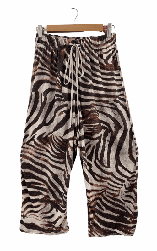 LEOPARD DROP CROTCH PANTS