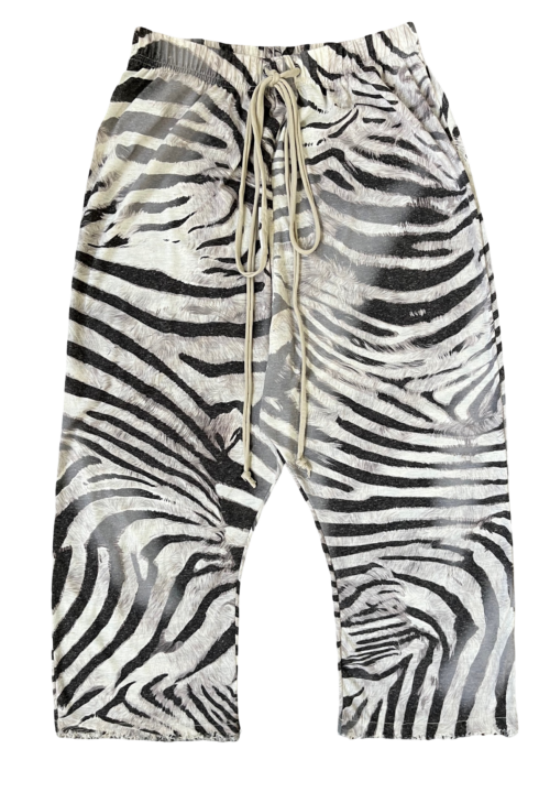 B/W ZEBRA DROP CROTCH PANTS
