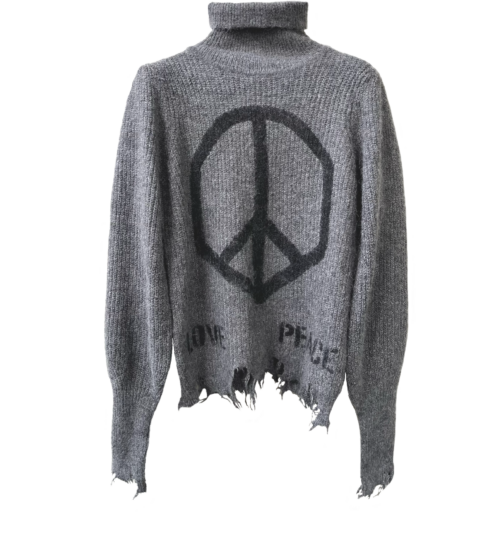 PEACE SIGN TURTLE KNIT