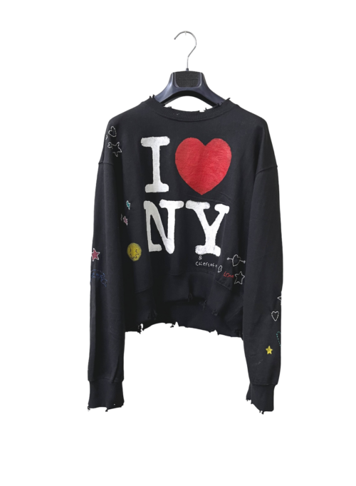 LOVE NY & COA HAND STITCHED DOODLE SWEATER