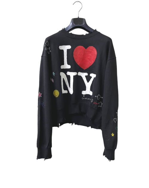 LOVE NY & COA HAND STITCHED DOODLE SWEATER