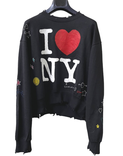 LOVE NY & COA HAND STITCHED DOODLE SWEATER