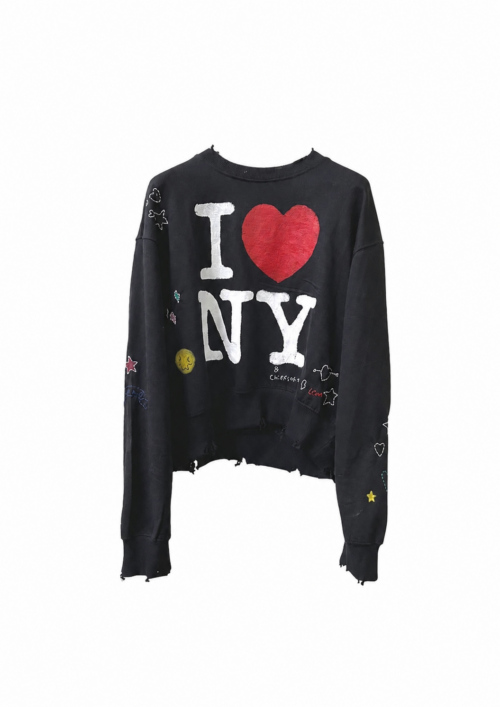 LOVE NY & COA HAND STITCHED DOODLE SWEATER