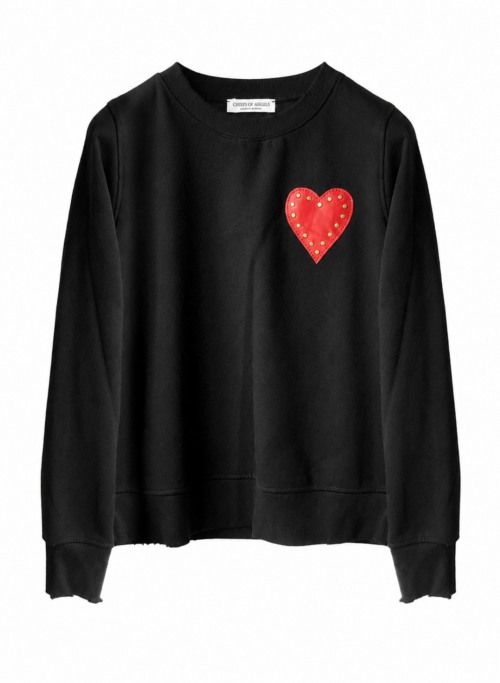 STUDDED HEART SWEATER