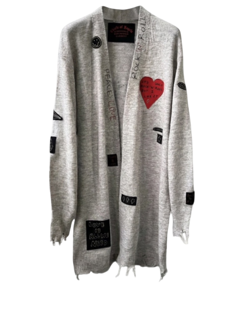 ART PATCH LONG LINE CARDI