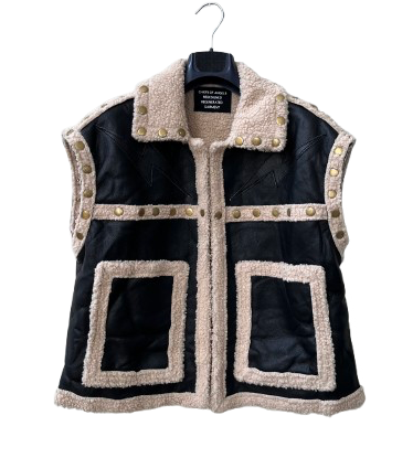 LEATHER STUDDED WAIST COAT