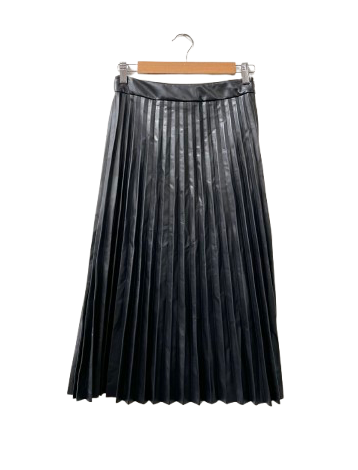 PLEATED LEATHER SKIRT