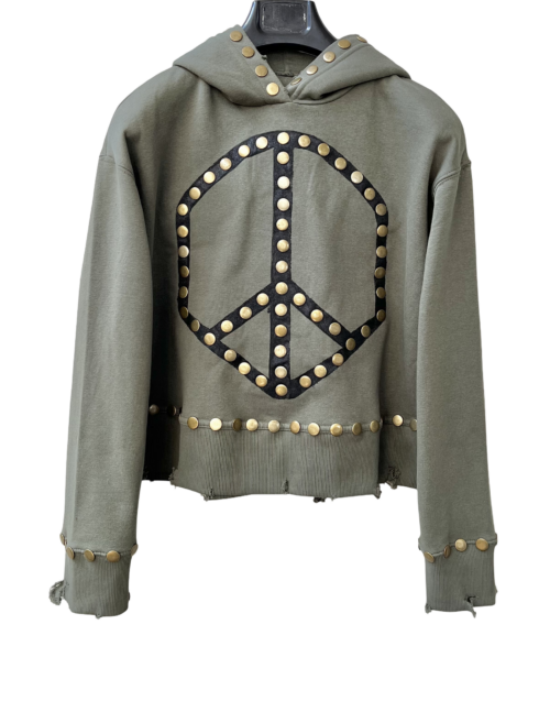 PEACE STUDDED HOODIE