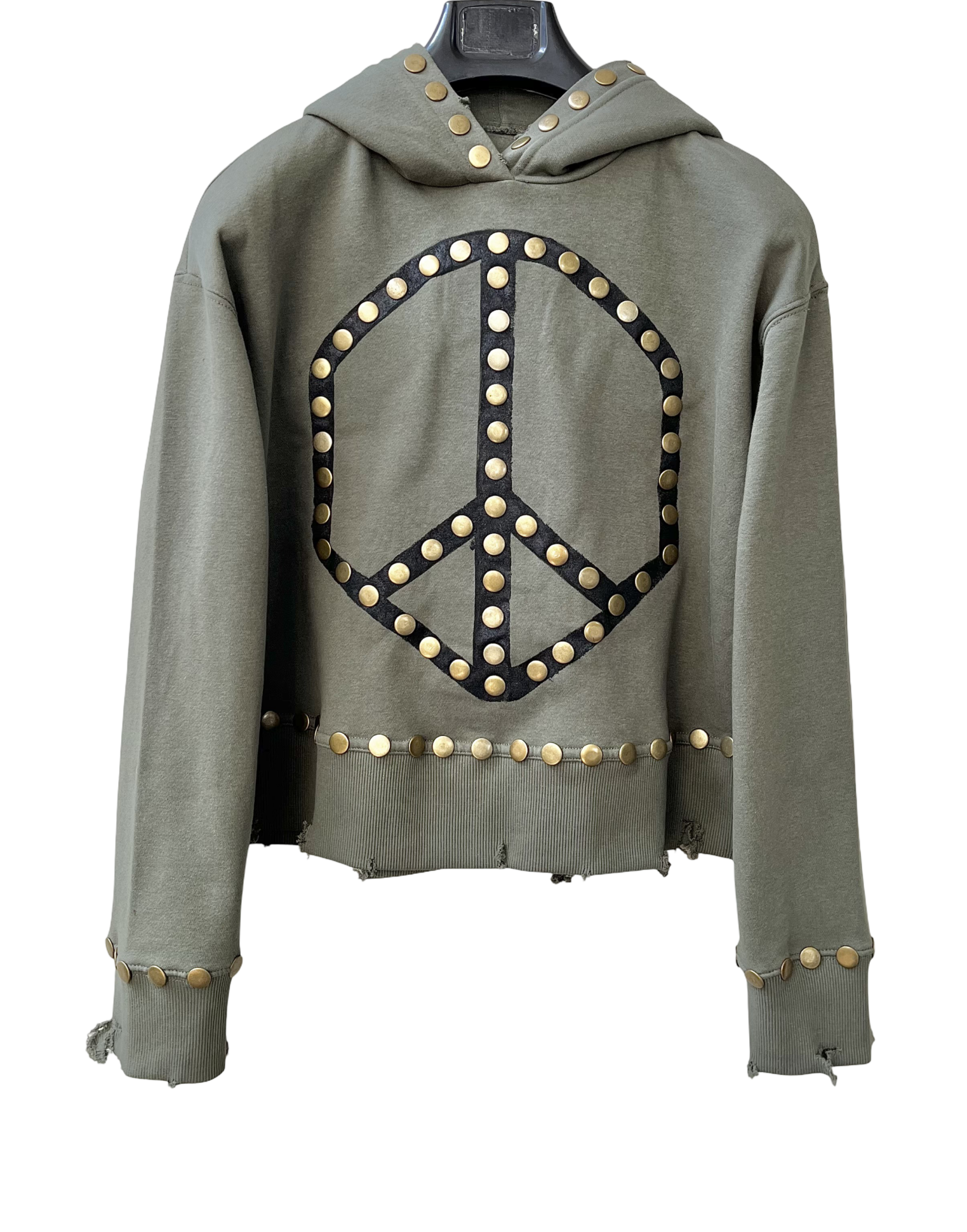 PEACE STUDDED HOODIE