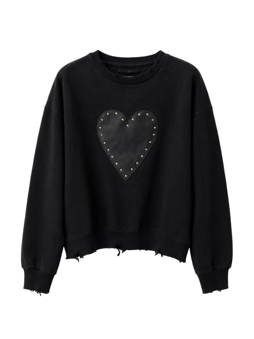 HEART STUDDED SWEATER