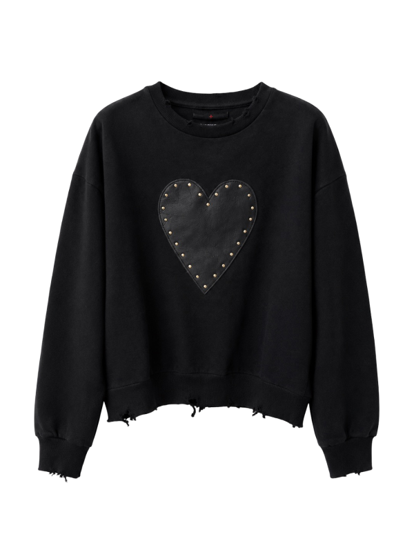 HEART STUDDED SWEATER